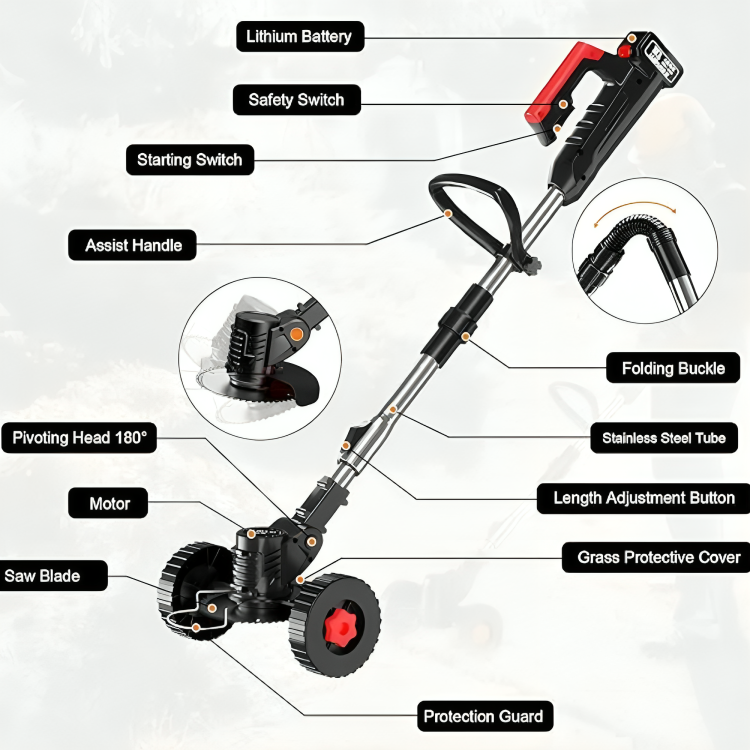 Cordless Electric Grass Lawn Mower 3-In-1